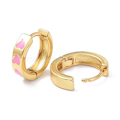 Brass Enamel Hoop Earrings&nbsp;KK-P205-17G