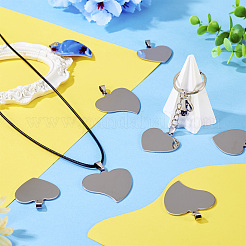 12Pcs 2 Styles 201 Stainless Steel Heart Stamping Blank Tag Pendants&nbsp;STAS-TA0002-94