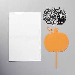 Acrylic Pumpkin Halloween Word Cake Insert Card Decoration&nbsp;X-DIY-H109-07