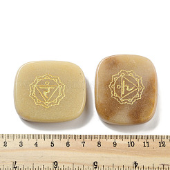 Natural Red Aventurine Rectangle with Chakra Sign Figurines Display Decorations&nbsp;DJEW-K025-02D