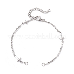 2Pcs 304 Stainless Steel Cross Link Bracelets Making&nbsp;AJEW-JB01382