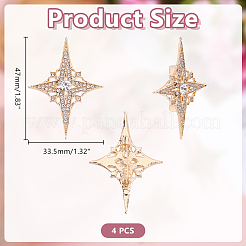 4Pcs Alloy Rhinestone Lapel Pins for Backpack Clothes&nbsp;JEWB-HY0001-64A