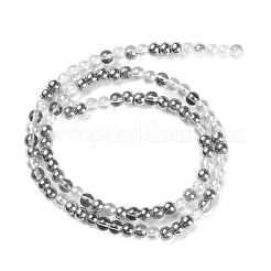 Transperant Electroplate Glass Beads Strands&nbsp;X-GLAA-P056-4mm-C01