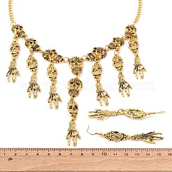 Halloween Tibetan Style Alloy Bib Necklaces & Dangle Earring Sets&nbsp;SJEW-P006-02AG