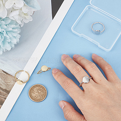 4Pcs 2 Colors Brass Flat Round Open Cuff Ring&nbsp;RJEW-UN0002-43