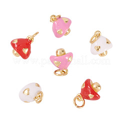 6Pcs 3 Colors Brass Enamel Charms&nbsp;KK-TA0002-64