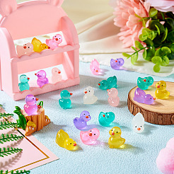 56pcs 14 styles Duck Luminous Resin Display Ornaments&nbsp;DJEW-TA0001-09