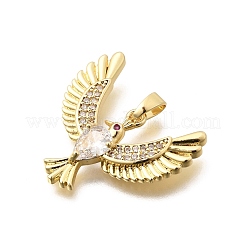 Brass Cubic Zirconia Pendants&nbsp;KK-B187-11G