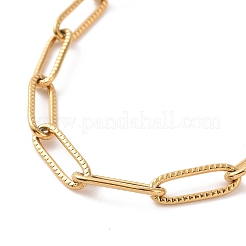 PVD Vacuum Plating 304 Stainless Steel Paper Chain Bracelet for Men Women&nbsp;BJEW-E031-13G-01
