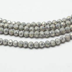 Round Full Rainbow Plated Imitation Jade Faceted(32 Facets) Electroplate Glass Beads Strands&nbsp;X-EGLA-J130-FR11