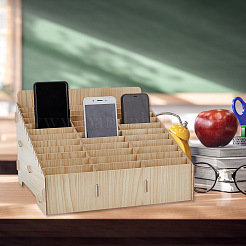 36-Grid Wooden Cell Phone Storage Box&nbsp;AJEW-WH0348-93B