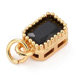 Real 18K Gold Plated Brass Inlaid Cubic Zirconia Charms&nbsp;X-ZIRC-L100-075G-07