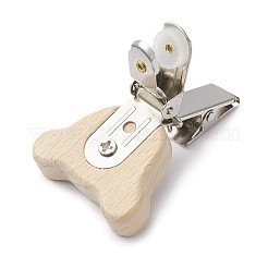 Iron ID Card Clips with Wood Animal&nbsp;JEWB-BR00127-05