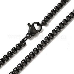 304 Stainless Steel Cross Pendant Nceklace with Box Chains for Men Women&nbsp;NJEW-E038-04EB-01