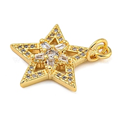 Rack Plating Brass Micro Pave Cubic Zirconia Pendants&nbsp;KK-Z063-25G