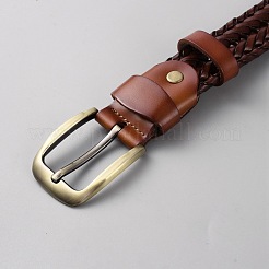 Braided Cowhide Men's Chain Belts&nbsp;AJEW-WH20020-443A-01