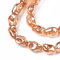 Electroplate Transparent Glass Beads Strands&nbsp;EGLA-N006-028-B02