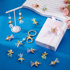 48Pcs 8 Color Alloy & Acrylic Pendants&nbsp;PALLOY-PH01791