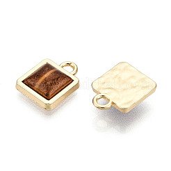 Square Alloy Resin Charms&nbsp;PALLOY-N177-04G