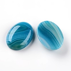 Oval Natural Striped Agate/Banded Agate Cabochons&nbsp;G-I172-22x30mm-02