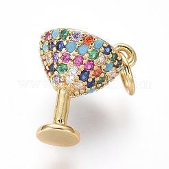 Brass Micro Pave Cubic Zirconia Charms&nbsp;ZIRC-I032-31G