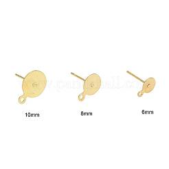 150Pcs 3 Size Brass Stud Earring Findings&nbsp;KK-ZZ0001-13G