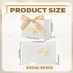10Pcs Gold Stamping Thank You Printed Paper Candy Gift Packaging Boxes with Ribbon&nbsp;CON-LP0001-12