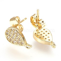Brass Stud Earring Findings&nbsp;LS-KK-P156-28G-NR