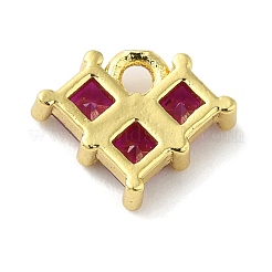 Real 18K Gold Plated Rack Plating Brass Micro Pave Cubic Zirconia Charms&nbsp;KK-F854-13G