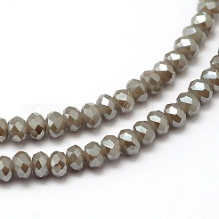 Faceted Rondelle Full Rainbow Plated Electroplate Glass Beads Strands&nbsp;X-EGLA-M004-2mm-A13