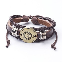 PU Leather Cord Multi-strand Bracelets&nbsp;BJEW-P137-B-AB