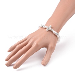 Alloy Rhinestone Religion Cross Bracelets&nbsp;BJEW-JB09096
