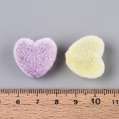 Flocking Opaque Acrylic Heart Beads&nbsp;OACR-T030-09M