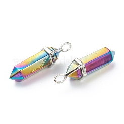 Electroplate Non-Magnetic Synthetic Hematite Pointed Pendants&nbsp;X-G-M378-01P-B01