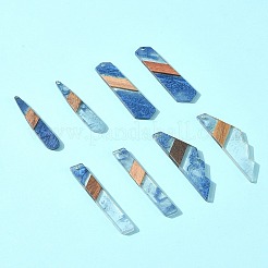 8Pcs 4 Styles Transparent Resin & Walnut Wood Pendants&nbsp;RESI-FS0001-77