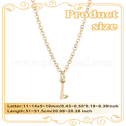 1pc 304 Stainless Steel Letter Pendant Necklaces&nbsp;NJEW-LP0001-39I-G