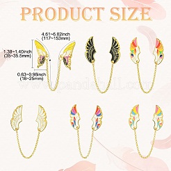 6Pcs 6 Styles Wings Enamel Pins&nbsp;JEWB-CJ0001-39