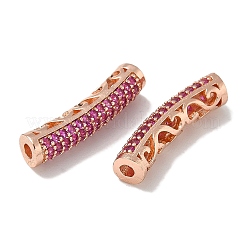 Brass Cubic Zirconia Curved Tube Beads&nbsp;KK-Q019-01B