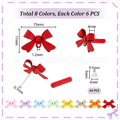 48Pcs 8 Colors Alloy Stud Earring Findings&nbsp;EJEW-PH0001-36