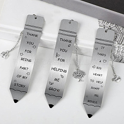 3Pcs 3 Styles Stainless Steel Bookmarks&nbsp;AJEW-SP0004-34
