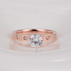 201 Stainless Steel Rhinestone Finger Rings for Women&nbsp;FS-WGA8964-04