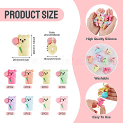 16Pcs 8 Colors Silicone Beads&nbsp;SIL-TA0003-16