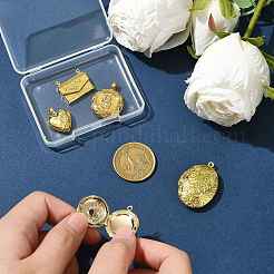 5Pcs 5 Styles Brass Locket Pendants&nbsp;KK-FS0001-90