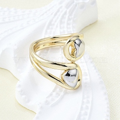 Brass Cuff Rings for Women&nbsp;RJEW-G347-10GP