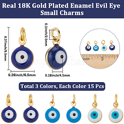 45Pcs 3 Colors Brass Enamel Charms&nbsp;KK-BBC0023-04