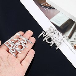 2Pcs Mother's Day Theme Word Best Mon Alloy Rhinestone Brooches&nbsp;JEWB-FH0001-86
