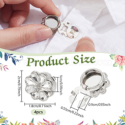 4Pcs Alloy Rhinestone Cuff Buttons&nbsp;FIND-NB0006-08P