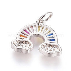 Brass Micro Pave Cubic Zirconia Pendants&nbsp;X-ZIRC-G166-26P