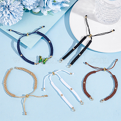 10Pcs 5 Colors Braided Nylon Cord Slider Bracelet Makings&nbsp;AJEW-GO00047