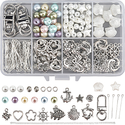 DIY Ocean Animals Glass Pearl Beads and Alloy Pendant Decorations Making Kits&nbsp;DIY-SC0030-83